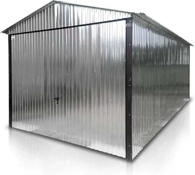 Liderstal Einzelgarage Standard aus Blech mit Satteldach in Silber, B/T/H: 500 x 300 x 250 cm - Bild 1