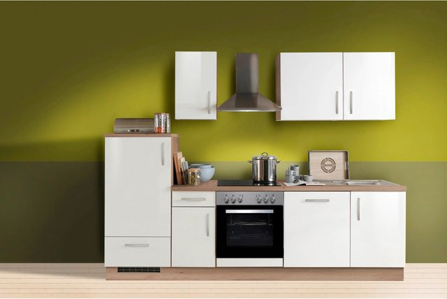 Menke Küchenzeile Artisan Premium in Weiß Lack und Artisan-Eiche Nachbildung, Breite: 270 cm, Höhe: 133 cm, Tiefe: 60 cm - Bild 1
