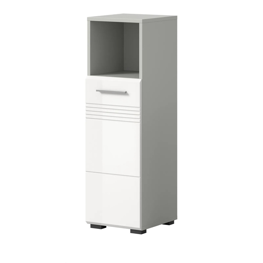 Inn.Furn Badkommode Carlo in Weiß und Grau Hochglanz mit Soft-Close, Breite: 30 cm - Bild 2