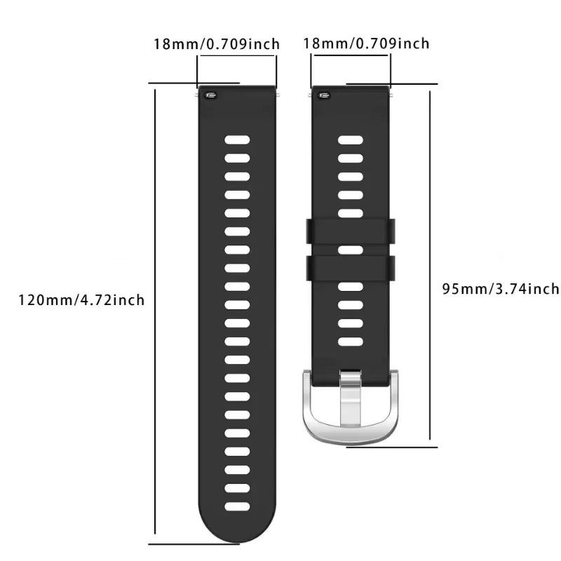 Uhrenarmband Silikon, 18 mm, Unisex - Bild 2