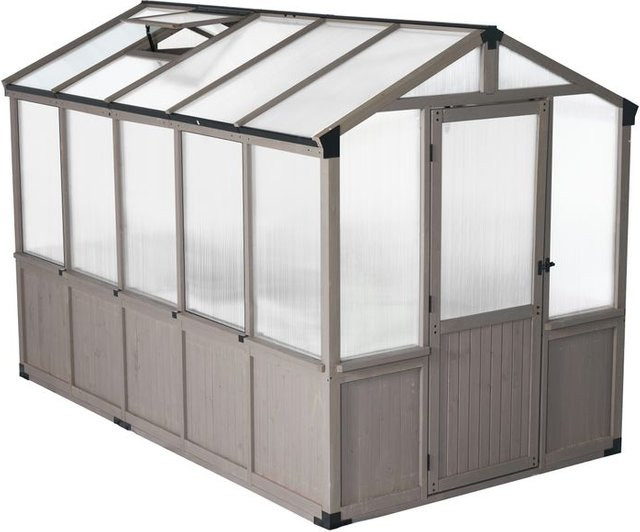 HARDIN Holzgewächshaus aus FSC Naturholz mit Polycarbonat, B/T/H: 306 x 190 x 215 cm - Bild 1