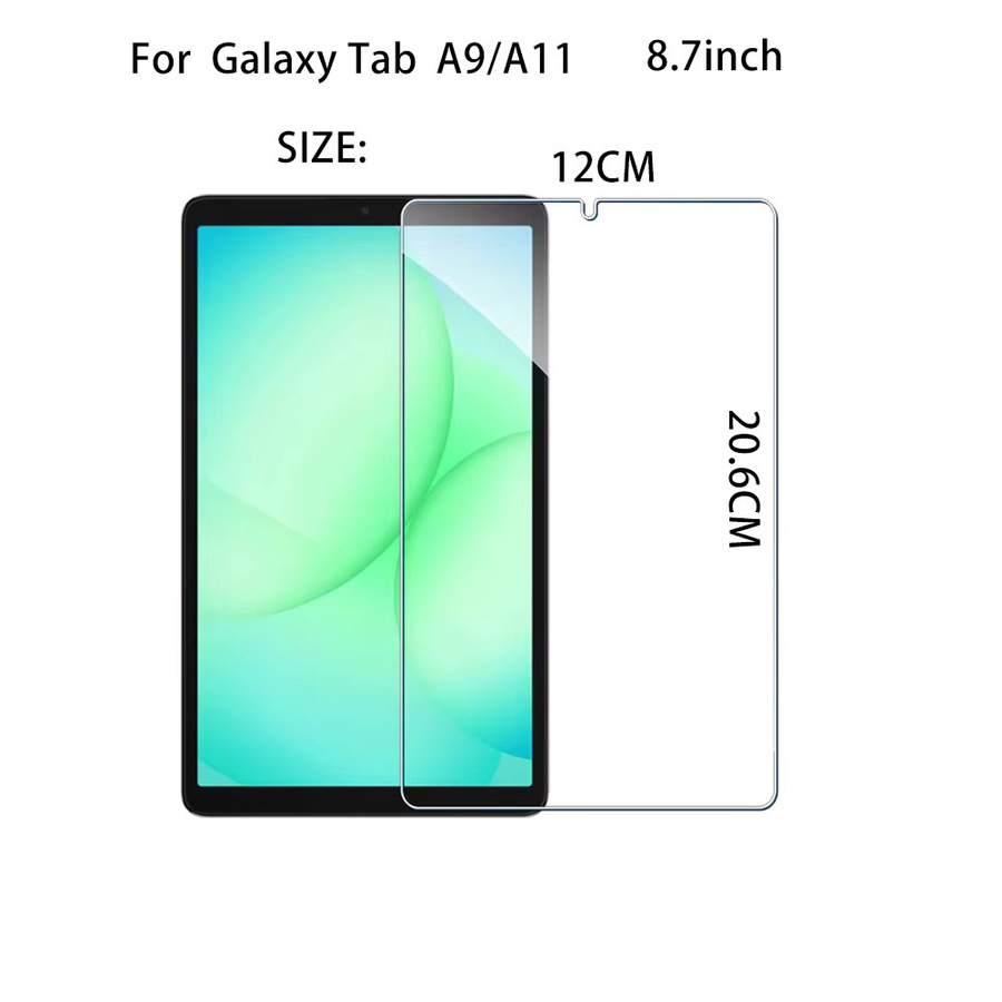 2 Stück Displayschutzfolie aus gehärtetem Glas für Samsung Galaxy Tab A9, A9+, A11 Plus, A11 8,7 Zoll 2025, transparent, 9H Härtegrad, HD Klarheit - Bild 1