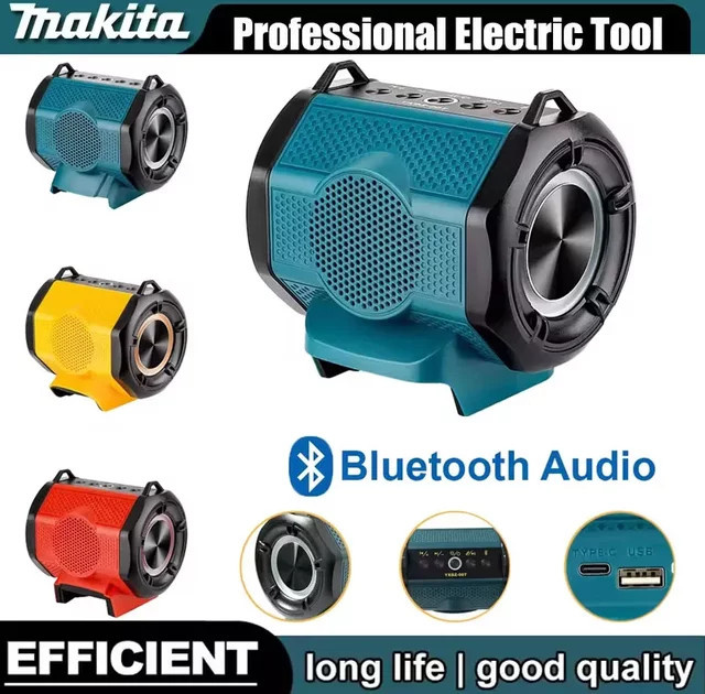 Makita Bluetooth-Lautsprecher mit USB-Typ-C-Anschluss für 18V und 20V Akkus von Milwaukee oder Dewalt - Bild 1