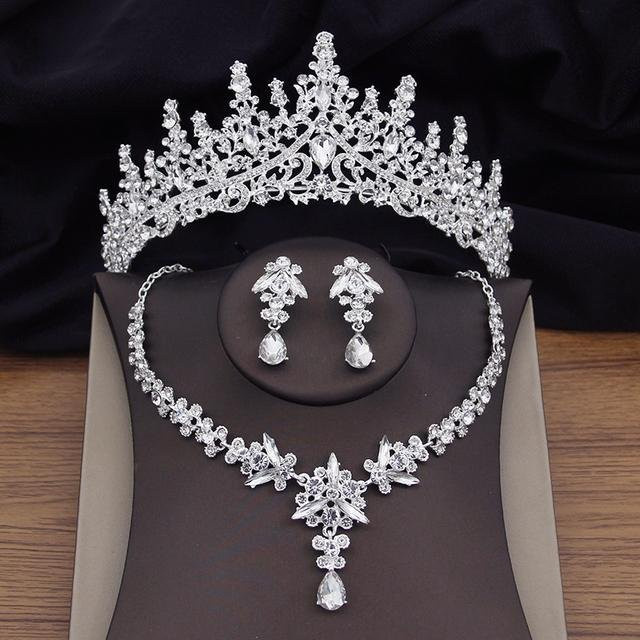 Wucifang Jewelry Schmuck-Set, Silber, Kristall, Damen - Bild 1