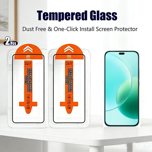 2 Stück HD-Displayschutzfolie aus gehärtetem Glas für Honor 400 Lite, Honor 200 Smart und Honor 300, transparent mit staubdichter Installation - Bild 1
