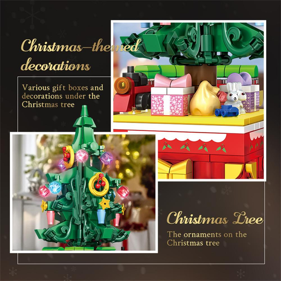Linyi toy Bausatz Stadtgebiet Dorf Winter Weihnachten 6–12 Jahre - Bild 3