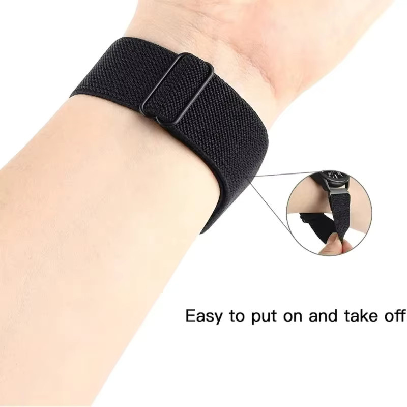 Uhrenarmband Nylon, Schwarz, Unisex, 20mm 22mm - Bild 3