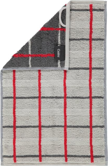 Gästetuch cawo NOBLESSE SQUARE KARO aus Baumwolle in Silber und Multicolour - Bild 1