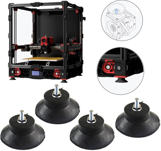Vibratite Luftkompressor Gummi-Fußpads, 4er-Set, Schwarz, Stoßfest und Rutschfest für Luftpumpen und ölfreie Maschinen - Bild 1