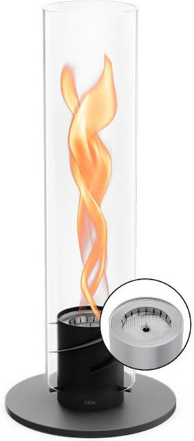 Höfats Tischfeuer SPIN 1200 Tabletop in Schwarz mit Borosilikatglas - Bild 1