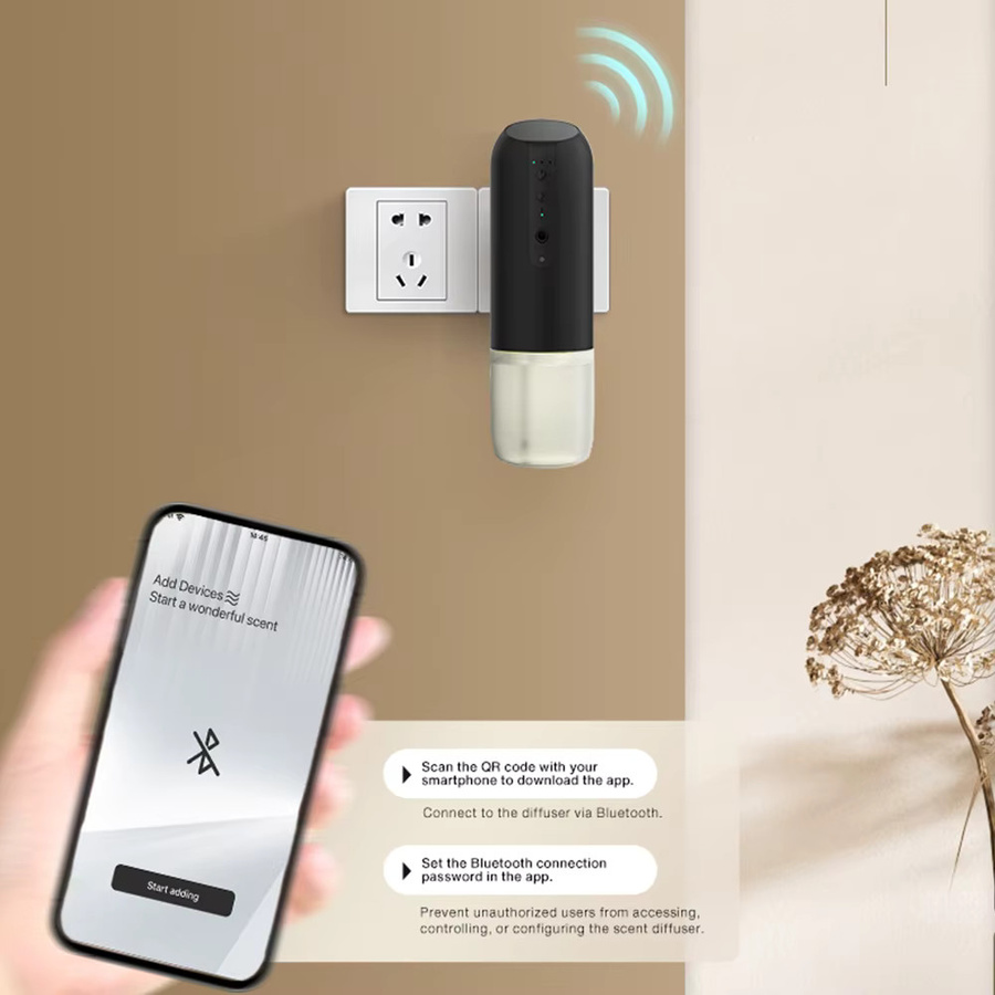 NAMSTE Intelligenter Automatischer Lufterfrischer Steckdosen-Diffusor für Zuhause und Hotel, 150ml Duftspender in Weiß oder Schwarz - Bild 3