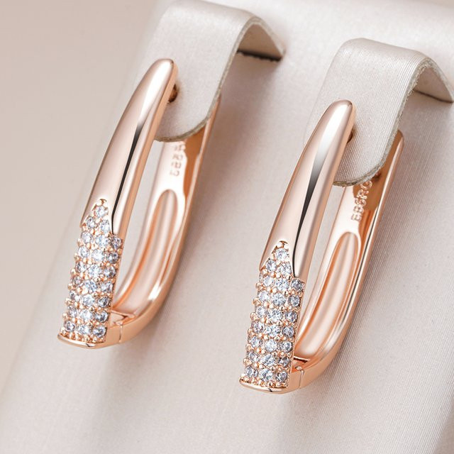 Kinel Creolen Englisch, 585 Gold, Roségold, Zirkonia, Damen - Bild 1