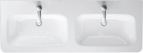 Duravit Doppelwaschtisch DuraStyle in Weiß mit 2 Hohlräumen und Überlauf sowie Hahnlochbank, B: 130 cm, T: 48 cm - Bild 1