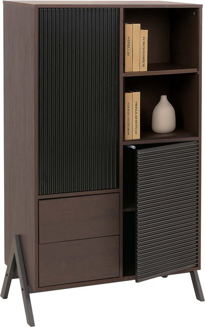 MCW Hochschrank O40 in Walnuss-Optik mit Türen und Schubladen, H x B x T: 138 x 79 x 40 cm - Bild 1