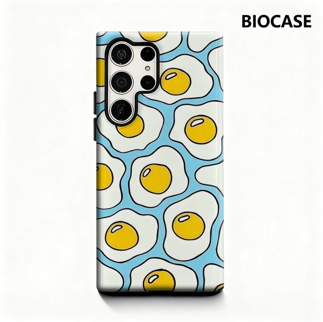 Handyhülle mit Spiegelei-Muster für Samsung Galaxy S25 Ultra, S24 und S23 Ultra Plus in Multicolour mit glänzender doppellagiger Rückseite - Bild 1