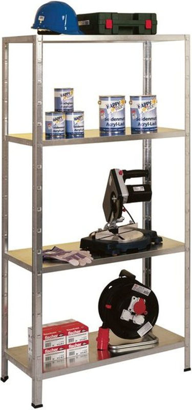 Schulte Regalwelt Steck-Grundregal verzinkt in Silber, B/T/H: 180 x 40 x 100 cm - Bild 2