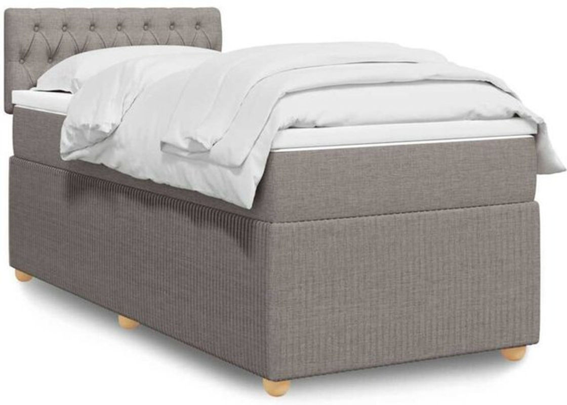 vidaxl Boxspringbett mit Matratze aus Stoff in Taupe meliert, B/T/H: 200 x 100 x 100,5 cm - Bild 1