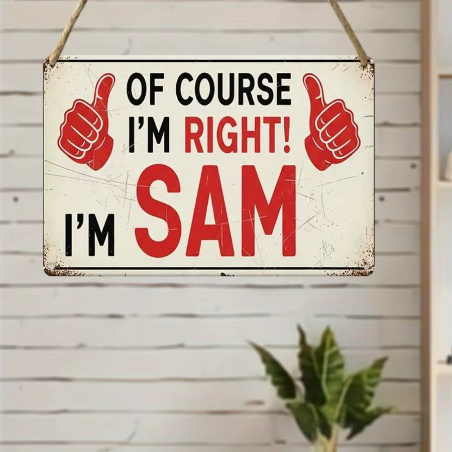 CIFbuy Vintage Sam Aluminium-Wandkunst Metallschild in Multicolour, B/H: 30,0 x 20,0 cm - Bild 3