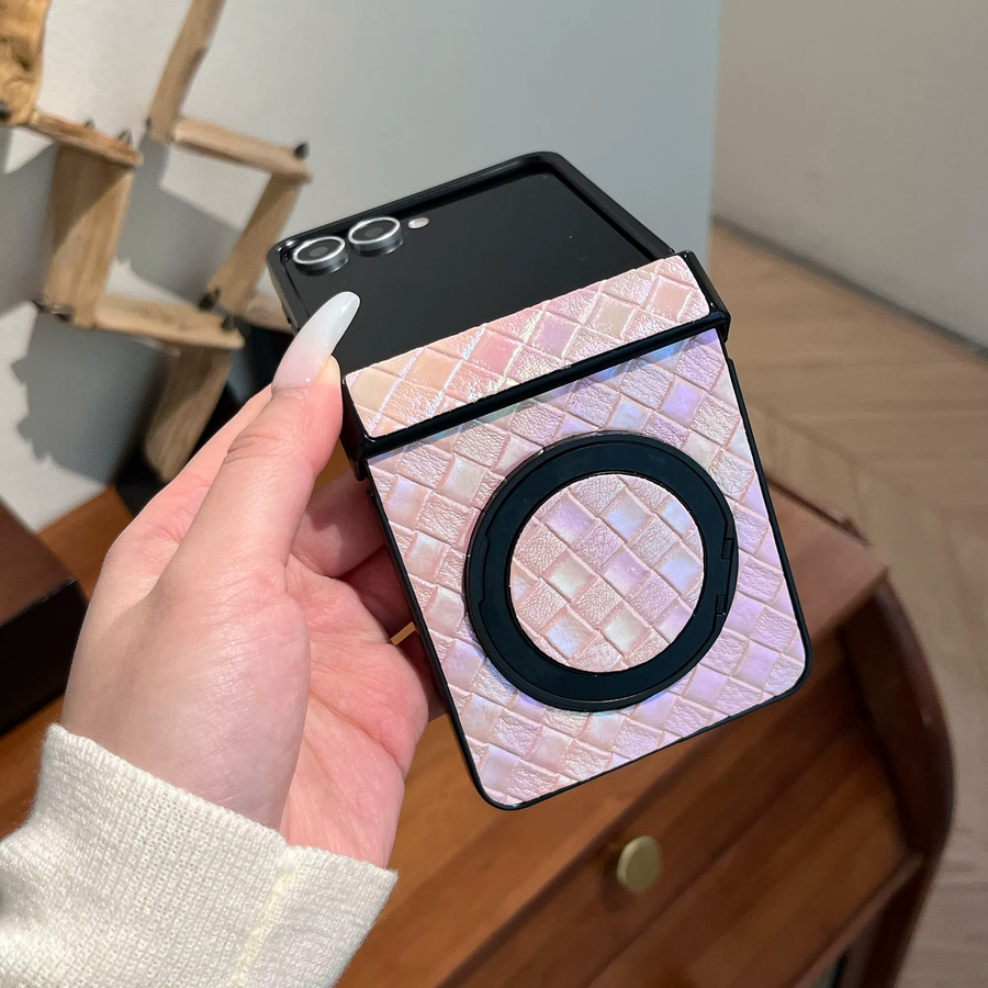 Samsung Z Flip Handyhülle mit buntem Webmuster und Magnetring-Ständer, kompatibel mit den Modellen Z Flip 7, 6, 5, 4, 3 und FE, Farbe: Mehrfarbig - Bild 5