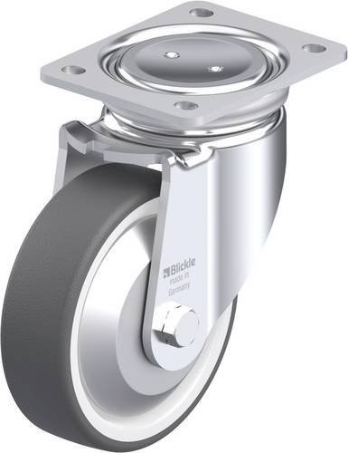 Blickle LUH-POTH 150G-FA Stahlblech-Lenkrolle in Grau und Weiß mit 150 mm Rad-Durchmesser und 500 kg Tragfähigkeit - Bild 1