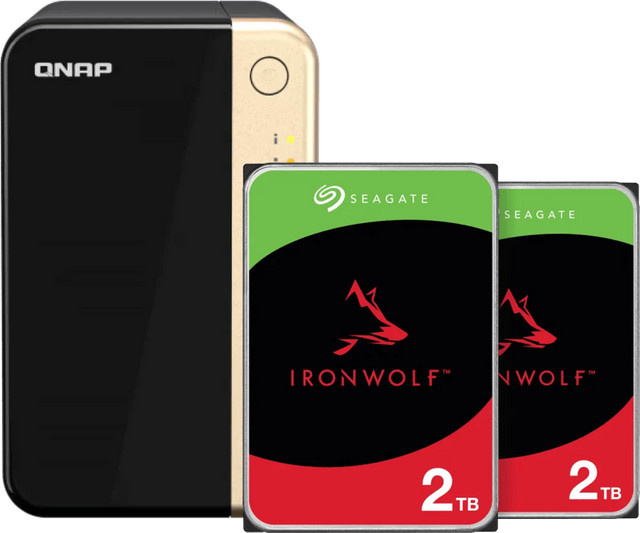QNAP TS-264-8G NAS-System mit 2x Seagate Ironwolf 2 TB Festplatten in Schwarz - Bild 1