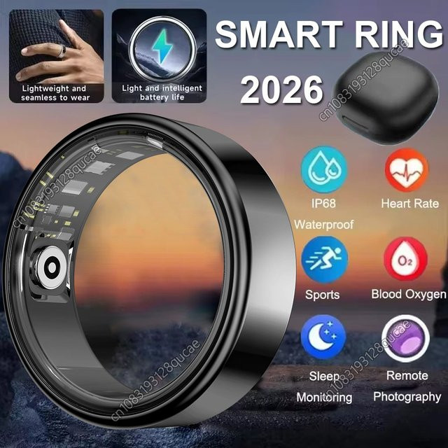 Ola Esporte Smart Ring Silber mit Herzfrequenzmessung, Blutdruckkontrolle und Schlafüberwachung, IP68 wasserdicht, Unisex - Bild 1