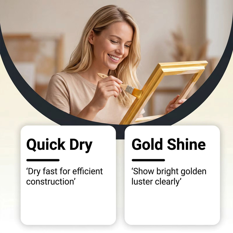 Flüssiges Blattgold 24K Gold glänzend wasserbasiert und schnelltrocknend für Holz, Metall, Stoff und Handarbeiten - Bild 2