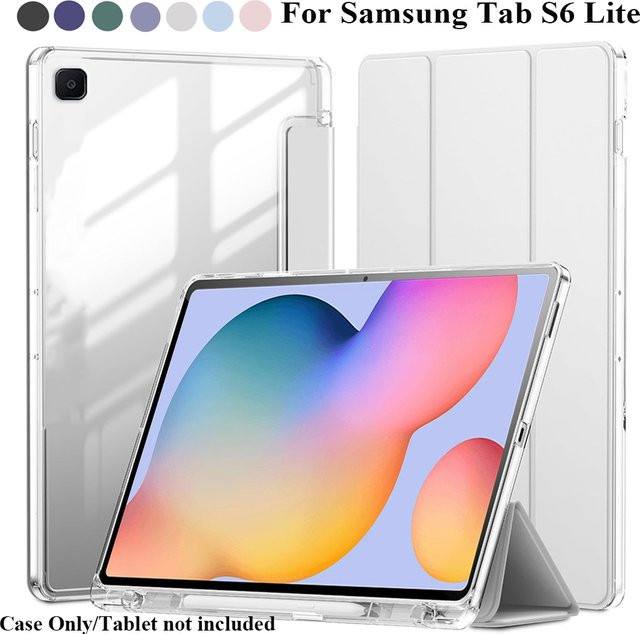 Transparente Schutzhülle für Samsung Galaxy Tab S6 Lite 2020/2022/2024 mit harter Rückenschale, Stoßschutz und Auto-Schlaf/Aufwach-Funktion - Bild 1