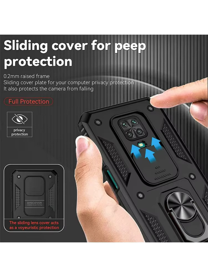 Xiaomi Redmi Note 9S / 9 Pro / 9 Pro Max Schutzhülle mit magnetischem Ring und Stoßfestigkeit in Schwarz oder Blau - Bild 7