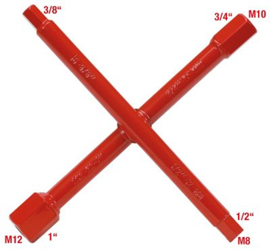 KS Tools Sanitär-Kreuzschlüssel aus Stahl in Rot mit 7 Funktionen - Bild 2