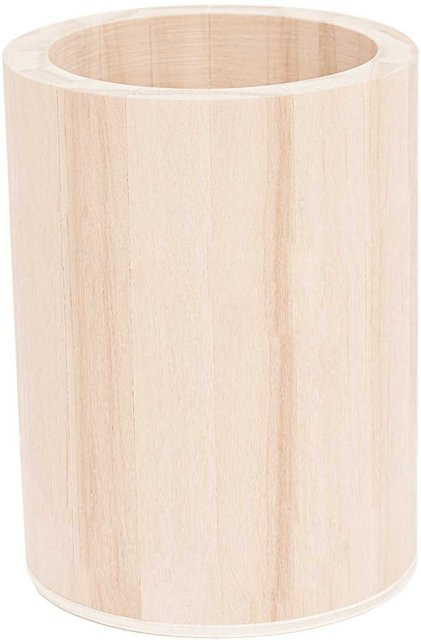 Rico Design Stiftehalter aus Holz, rund, B/T/H: 8 x 8 x 10,5 cm - Bild 1