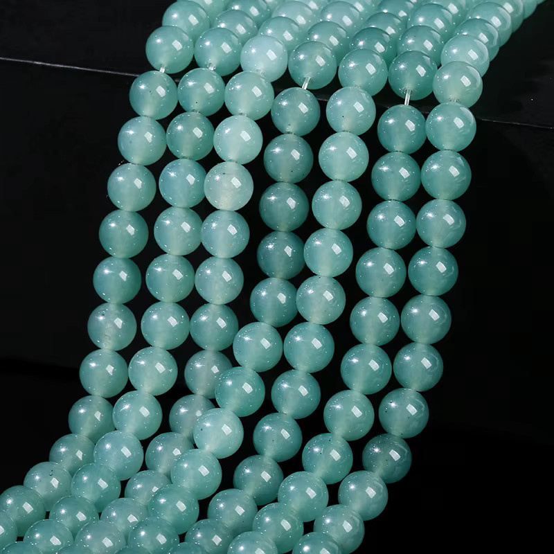 Braun Hetian Jade Chalcedon Runde Perle, Lose Spacer Stein - Bild 1