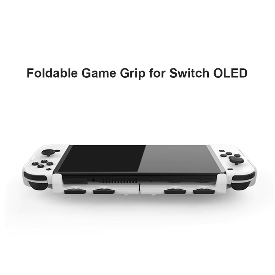 VKTECH Ergonomischer Handgriff-Ständer für Nintendo Switch OLED, faltbare Schutzhülle aus ABS in Schwarz - Bild 2