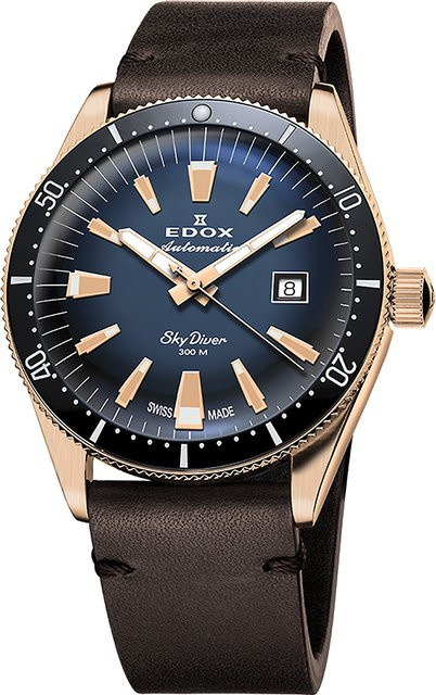 Edox Skydiver Automatik, Edelstahl, Blau, 42 mm, Herren - Bild 1