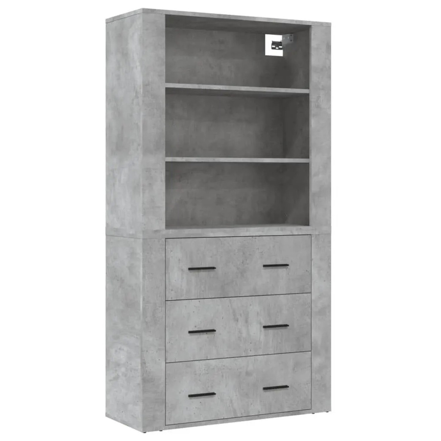 vidaXL Highboard Betongrau aus Holzwerkstoff, Wandmontage, B: 150 cm, H: 33 cm, T: 33 cm - Bild 2