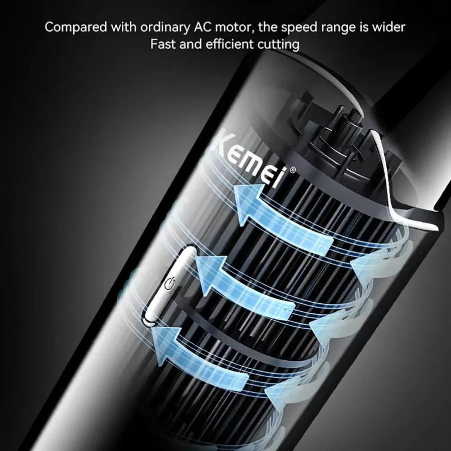Kemei KM-1115 Professioneller kabelloser Herren-Haarschneider in Schwarz mit USB-Ladefunktion - Bild 5