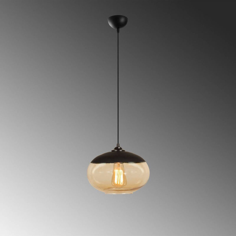 Opviq Pendelleuchte Camini in Schwarz und Honig aus Eisen mit E27 Fassung, B/H/T: 25 x 113 x 25 cm - Bild 3