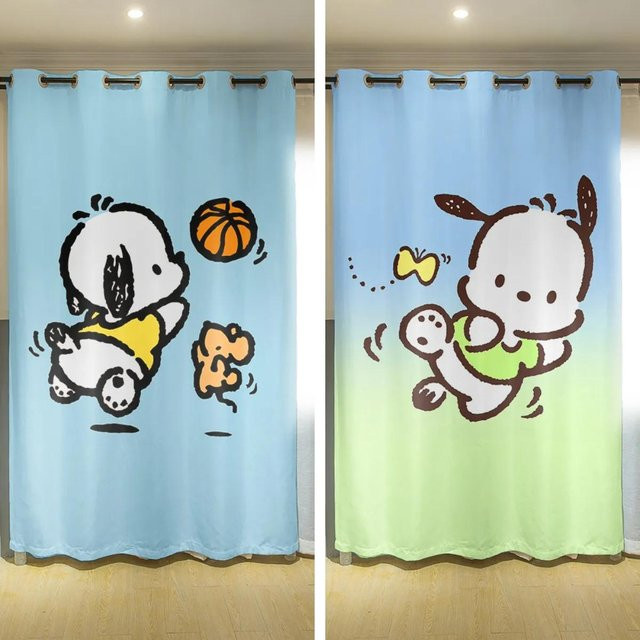 Yiran Furniture Verdunkelungsvorhänge für Kinderzimmer mit Cartoon-Tier-Motiv, 2er-Set, Blau, B: 55 cm, H: 120 cm - Bild 1