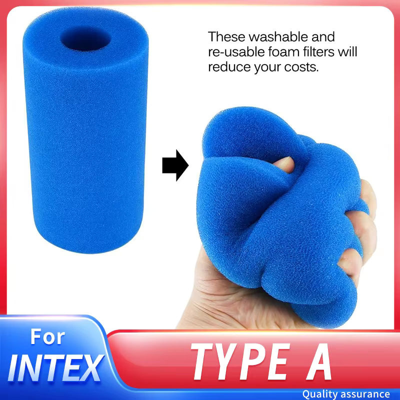 Intex Typ A Schwimmbad Filter Schaumstoff Reiniger Blau, wiederverwendbarer Biofoam Schwamm für Pool-Teile - Bild 2