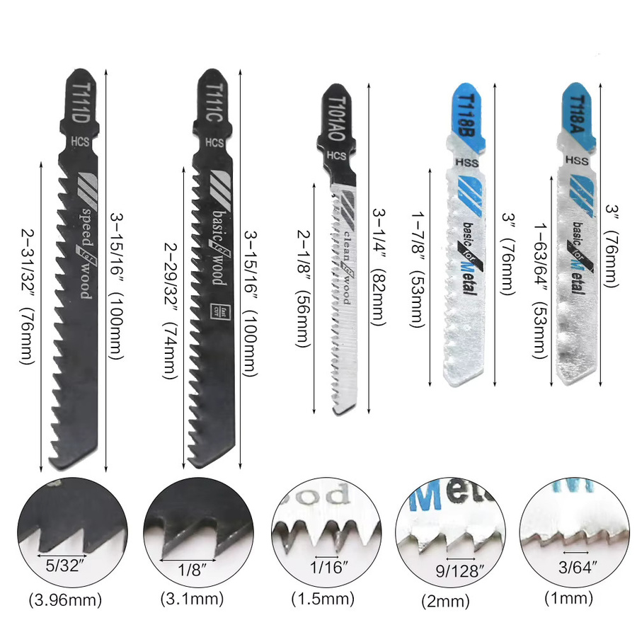 DAZZLEEX 10er Set Stichsägeblätter für Holz, Metall und Kunststoff - Bild 1