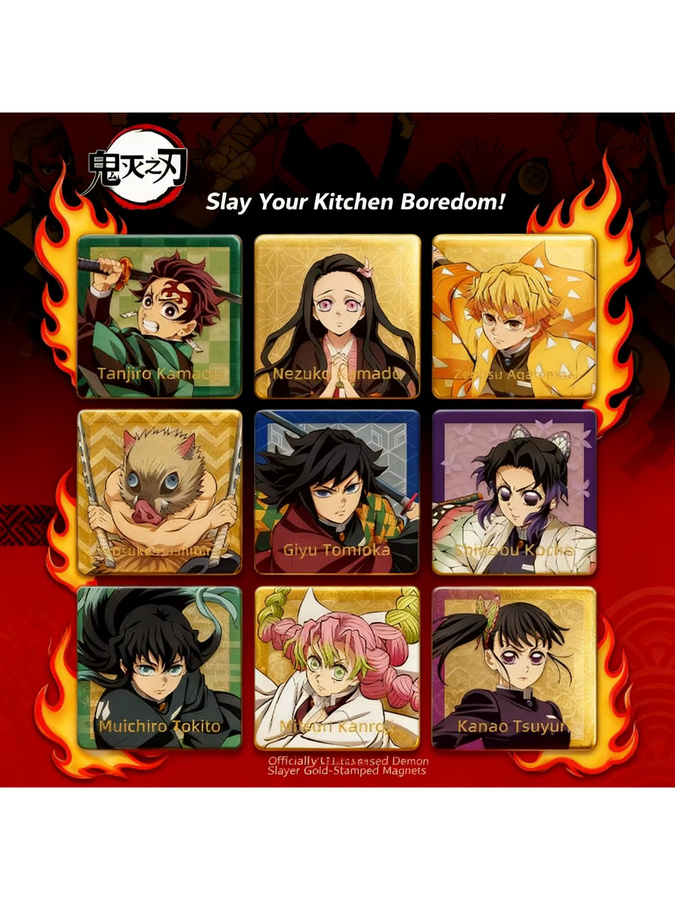 Bandai Demon Slayer Kimetsu no Yaiba Acryl-Kühlschrankmagnet mit Goldfolie und HD-Druck in Gold - Bild 4