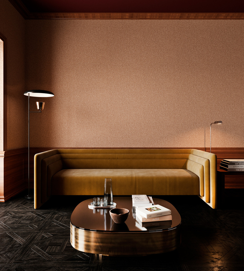 Arte Tapete Montagna Marmalade in Braun mit abstraktem Design aus Vinyl - Bild 1
