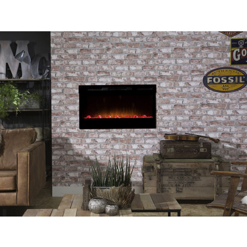 Dimplex Elektrokamin Prism 34 in Schwarz aus Glas und Metall, B/H/T: 110 x 49,4 x 17,9 cm - Bild 2