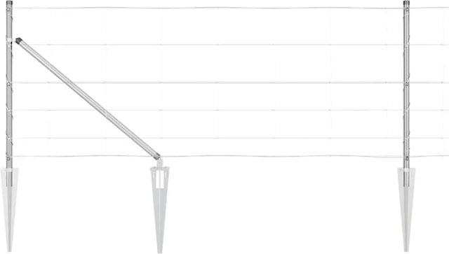 vidaXL Zaunpfosten aus Stahl, rechteckig, silber, in-ground, Höhe: 0,8 m, Breite: 2,5 cm - Bild 1