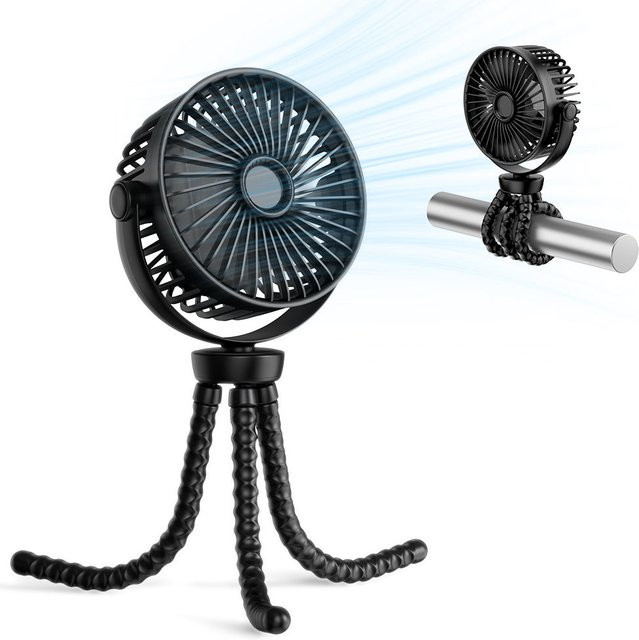 Tragbarer Mini-Ventilator Techsuit VP1, Schwarz, wiederaufladbar - Bild 1