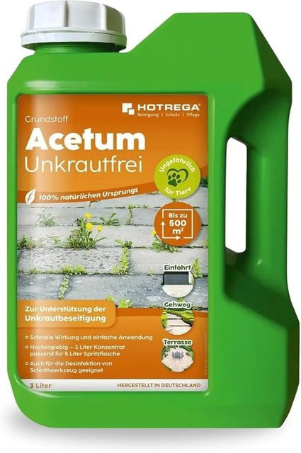 Hotrega Grundstoff Acetum Unkrautfrei Konzentrat zur Unkrautbekämpfung, 3 l - Bild 1