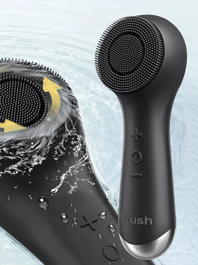 Silikon-Gesichtsreinigungsbürste mit Vibrationsmassage, Schwarz, Unisex - Bild 6