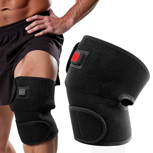 Elektrisch beheizte Kniebandage, Schwarz, Unisex - Bild 1
