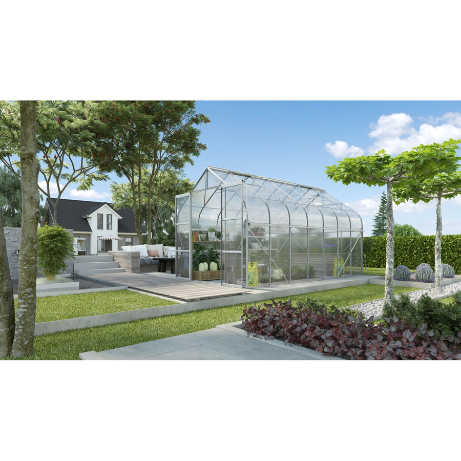Vitavia Gewächshaus Diana 11500 HKP mit Aluminium-Rahmen und Polycarbonat-Verglasung inklusive Dachfenster, Regenrinnen und Fundamentrahmen - Bild 2