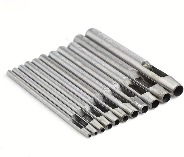 Professionelles Lederlocher-Set in Silber zum Erstellen runder Löcher für Gürtel - Bild 1